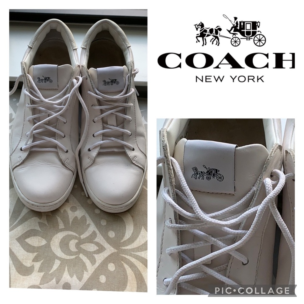 Coach Leather Vintage White Sneakers.  Size 8